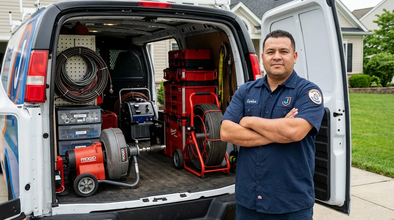Professional drain cleaning equipment and Johns Plumbing LLC plumber in Black River Falls