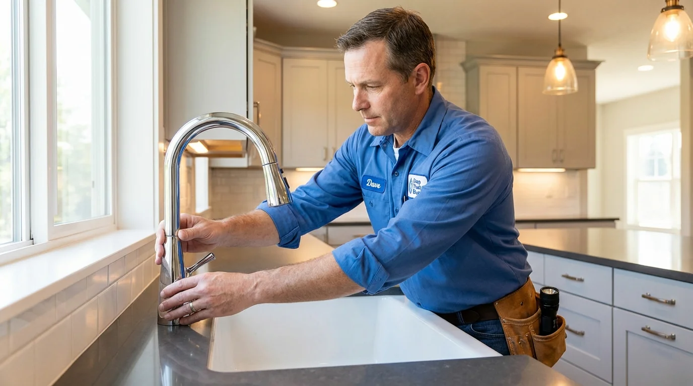 Kitchen faucet installation by Johns Plumbing LLC in Black River Falls