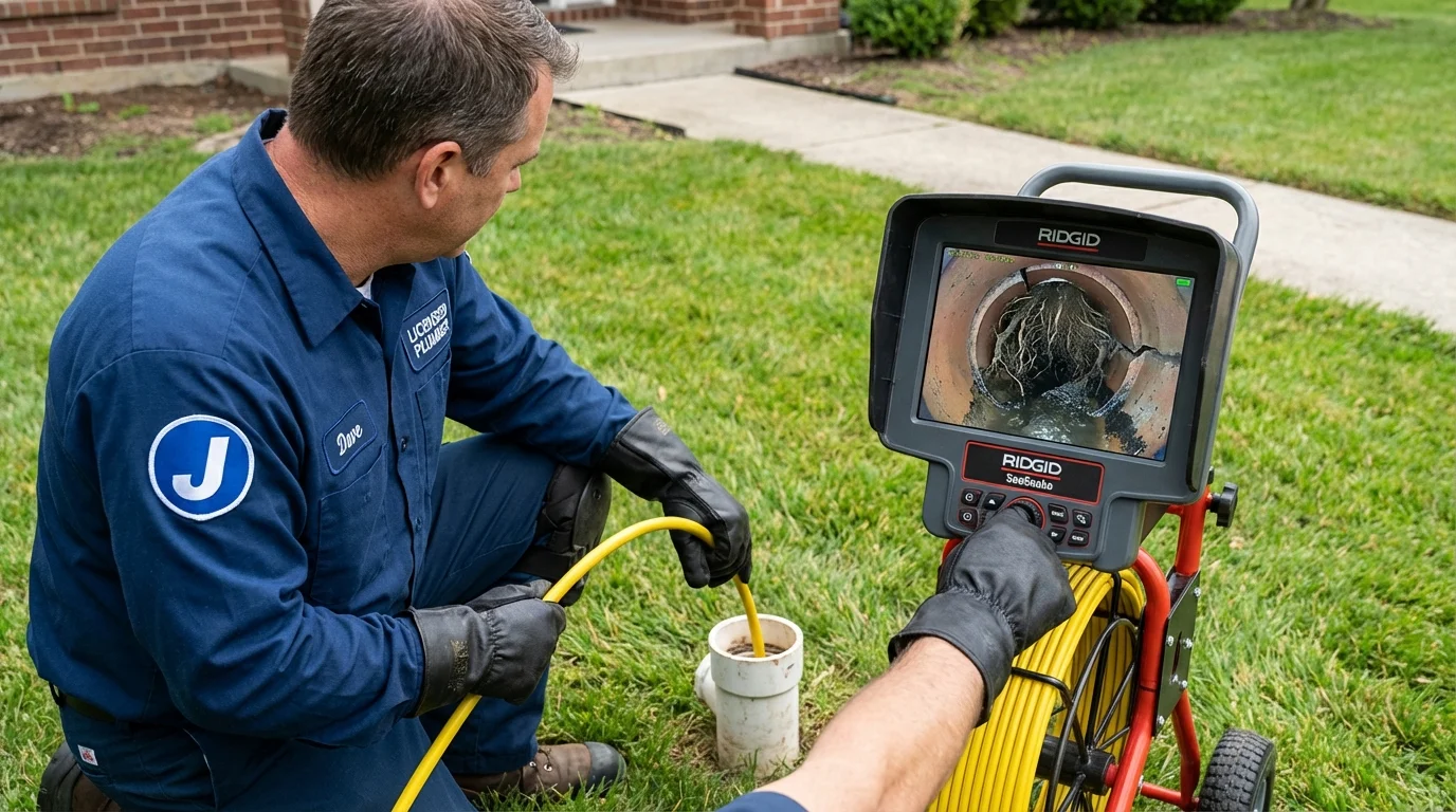 Sewer camera inspection being performed by Johns Plumbing LLC in Black River Falls